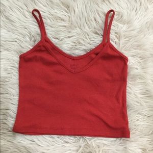 Red Cropped Tank Top